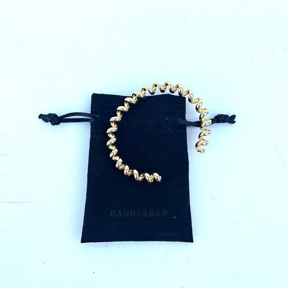 New Baublebar 18k Gold Cece Cuff Bracelet Spirals Stacking Minimalist - Picture 3 of 7